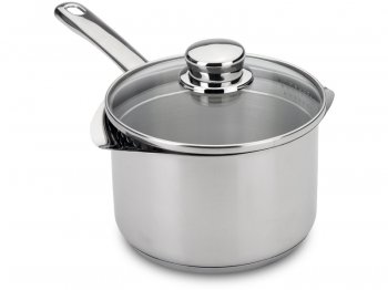Saucepan with 2 lips with lid