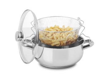 Chip pan with basket